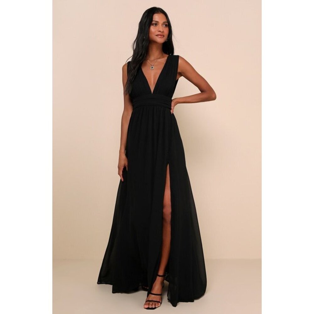 Lulus Heavenly Hues Black Maxi Dress - Size XL - Picture 1 of 1